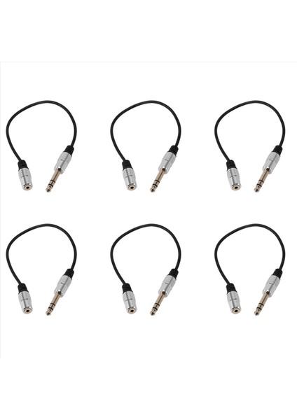 6pcs 1/4 Inç Ila 3 5mm Stereo Adaptör Kablosu 6 35MM Trs Erkek Ila 3 5mm Dişi Çeyrek Inç Kulaklık Jak Dönüştürücü (Yurt Dışından)