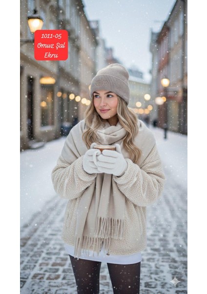 1011 Kalın Saçaklı Omuz Şal