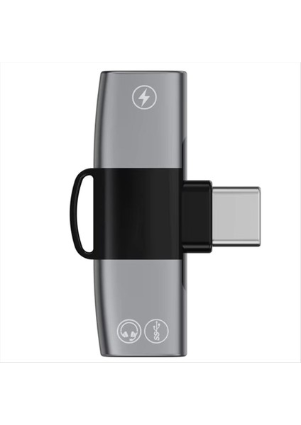 Otg 2 1 Double USB Tip C Tip C Tip C Jack Aux Audio Kulaklık 15W Şarj Cihazı Adaptörü Iphone 15 Pro Samsung B Için (Yurt Dışından)