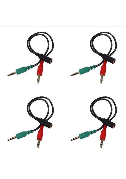 Bilgisayar Için 4x Kulaklık Ayırıcı Pc Ses ve Mikrofon Için Kulaklık Adaptörü 3 5mm Dişi Ila Çift 3 5 mm Erkek (Yurt Dışından)