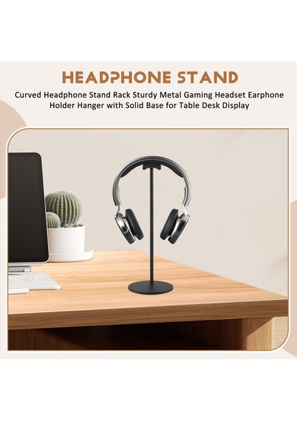 Kavisli Kulaklık Stand Rafı Sturdy Metal Oyun Kulaklık Kulaklık Tutucu Askı Masa Masası Ekran Için Katı Tabanlı (Yurt Dışından) fırsatları