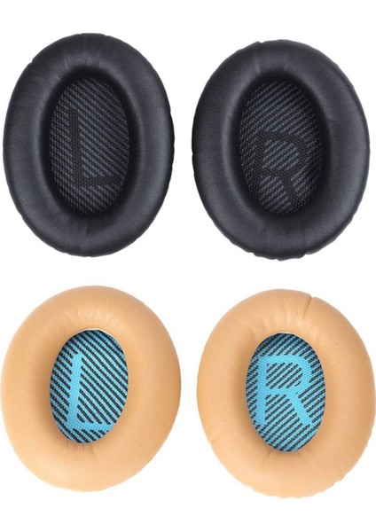2 Çift Earpads Köpük Kulak Yastığı Bellek Köpük Yedek Kulak Yastığı Bose Sessiz Için Qc2 QC15 QC25 QC35 Ae2 AE2I Ae2 - Siyah ve Khaki+Mavi (Yurt Dışından)
