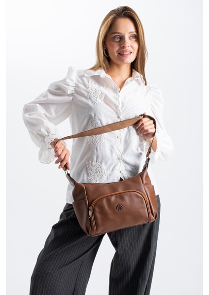 Kadın Ayarlanabilir Çapraz Askılı Çok Gözlü Suni Deri Omuz Çantası modelleri