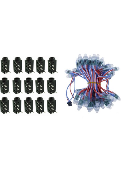 100PCS 3 5mm Dişi Ses Konnektörü 4 Pin Dip Kulaklık Jakı Soketi PJ-320A &amp 50PCS Tam Renkli LED Pixel Işık Modülü (Yurt Dışından)
