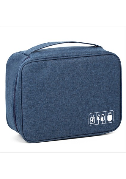 Dijital Veri Kablo Depolama Çantası Taşınabilir Çok Fonksiyonlu Aksesuar Depolama Çantası Mavi (Yurt Dışından)