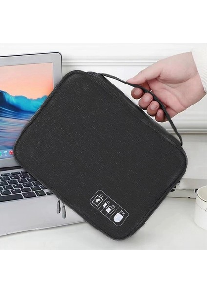 Dijital Veri Kablo Depolama Çantası Taşınabilir Çok Fonksiyonlu Aksesuar Depolama Çantası Mavi (Yurt Dışından) fiyatları
