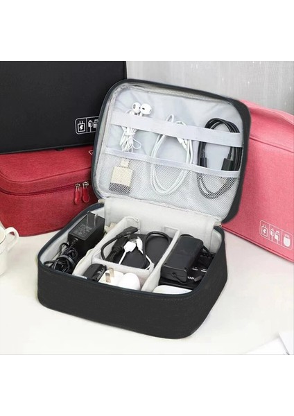 Dijital Veri Kablo Depolama Çantası Taşınabilir Çok Fonksiyonlu Aksesuar Depolama Çantası Mavi (Yurt Dışından) indirimleri