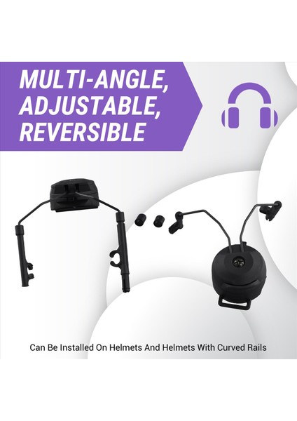 Pikap Kulaklıkları Ray Braketi Çok Açılı Ayarlanabilir Flip Kulak Bardakları Sabit Braket Kask Aksesuarları Siyah (Yurt Dışından) fırsatları