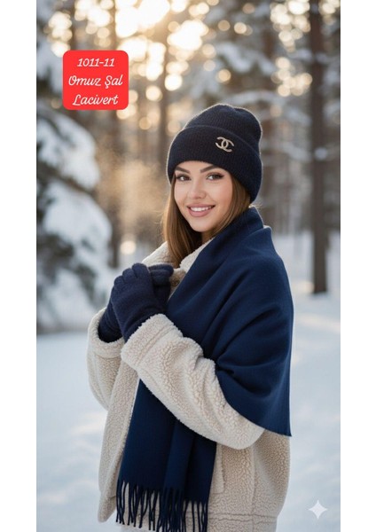1011 Kalın Saçaklı Omuz Şal