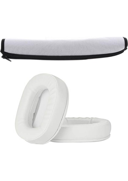 Kulak Yastıkları Bellek Köpük Earpads Ath M50X Technica M40X M30X M20 Beyaz ve Koruyucu Kafa Bandı Kapak Yastığı (Yurt Dışından)