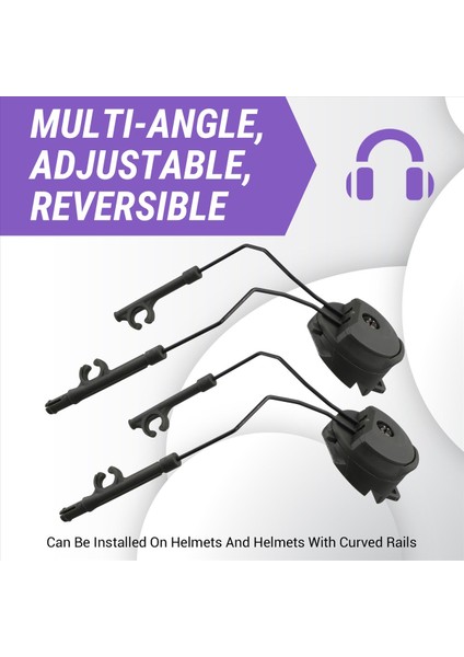 Pikap Kulaklıkları Ray Braketi Çok Açılı Ayarlanabilir Flip Ear Bardak Sabit Braket Kask Aksesuarları Yeşil (Yurt Dışından) fırsatları