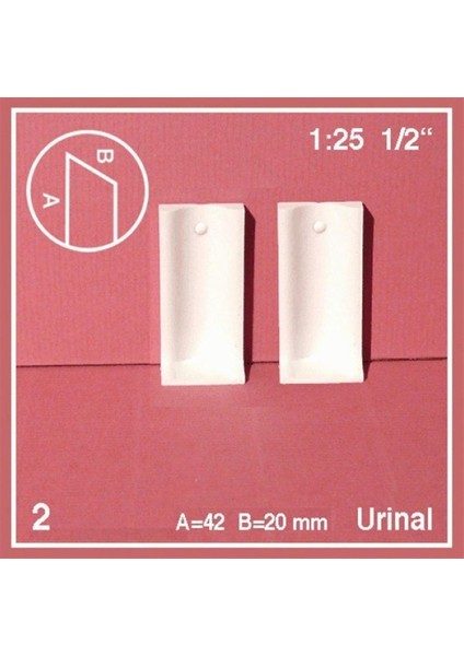 577098 1/25 Ölçek, Boy Pisuvar -Beyaz -2 Adet
