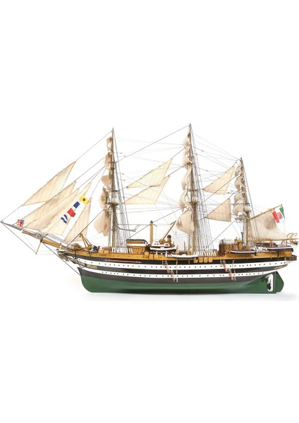 15006 1/100 Ölçek, Amerigo Vespucci, 98 Cm. Yelkenli Italyan Askeri Eğitim Gemisi, Ahşap Model Kiti fırsatları
