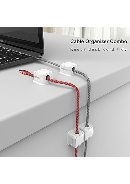 Kordon Düzenleyici Tutucu, 6'lı Paket 10 Yuvalı Manyetik Masa Kablo Klipsi Yönetimi, Güçlü Telefon Şarj Kablosu Tutucu, Komidin Için Tel Şarj Tutacağı, Mutfak Aletleri, Ofis Malzemeleri fırsatları