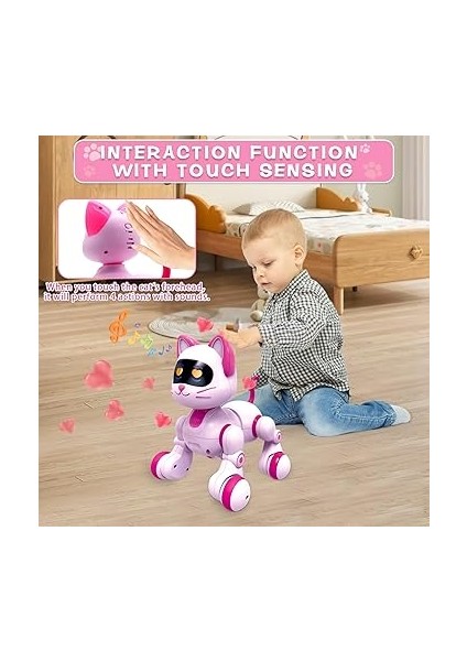 Uzaktan Kumandalı Robot Kedi, Programlanabilir Rc Akıllı Kedi, Dokunmatik Algılama, LED Gözler, Dans ve Müzik Yürüyen Evcil Hayvanlar Stem Oyuncakları Çocuklar Kızlar Erkekler Için Hediyeler indirimleri