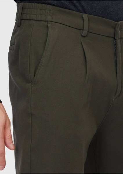 Haki Düz Dokuma Jogging Fit Casual Pamuk Karışımlı Pantolon modelleri