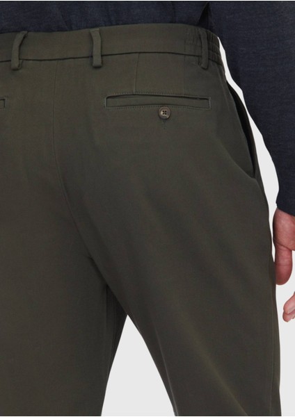 Haki Düz Dokuma Jogging Fit Casual Pamuk Karışımlı Pantolon fırsatları