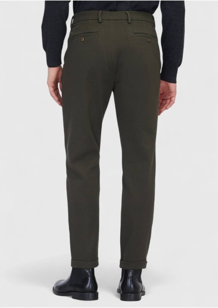 Haki Düz Dokuma Jogging Fit Casual Pamuk Karışımlı Pantolon indirimleri