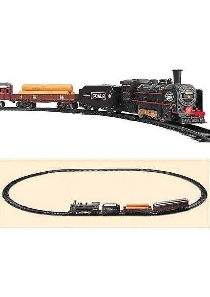 Parça Sesli ve Işıklı Eski Model Tren Seti Vagonlu Tren Işıklı 103 cm Tren
