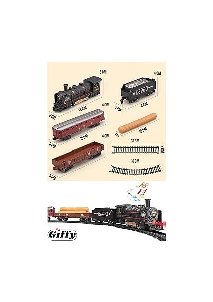 Parça Sesli ve Işıklı Eski Model Tren Seti Vagonlu Tren Işıklı 103 cm Tren fiyatları