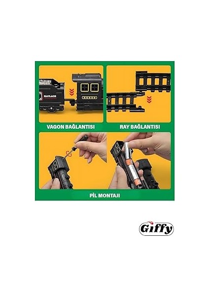 Parça Sesli ve Işıklı Eski Model Tren Seti Vagonlu Tren Işıklı 103 cm Tren indirimleri