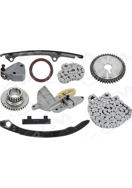 EKSANTRİK ZİNCİR SETİ NISSAN 10-TRAIL 2.0L QR20 T30 2001-2006 2.5L QR25DE T30 2001-2006 / PRIMERA 2.0L QR20 P12 03- KOMPLE KİT 130286N20A 150416N215 130706N215