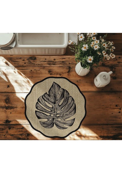 Zamansız Yapraklar Dijital Baskılı 6'lı Amerikan Servisi Dijital Supla