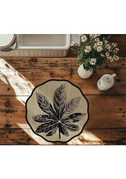 Zamansız Yapraklar Dijital Baskılı 6'lı Amerikan Servisi Dijital Supla