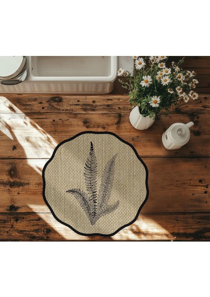 Zamansız Yapraklar Dijital Baskılı 6'lı Amerikan Servisi Dijital Supla