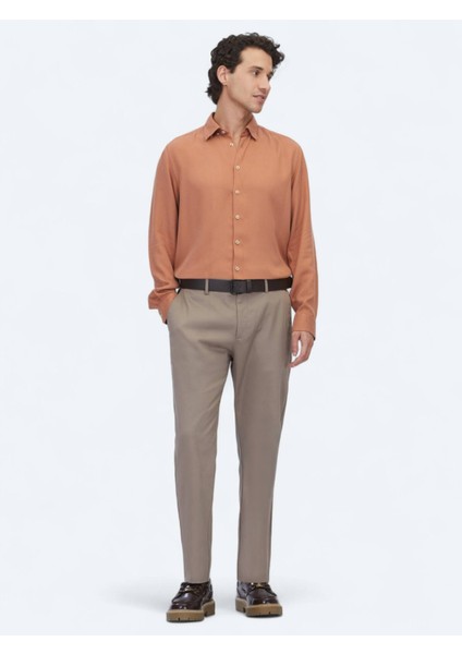 Kiremit Regular Fit Dokuma Casual Gömlek fiyatları
