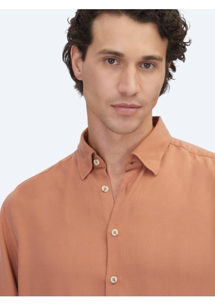 Kiremit Regular Fit Dokuma Casual Gömlek modelleri