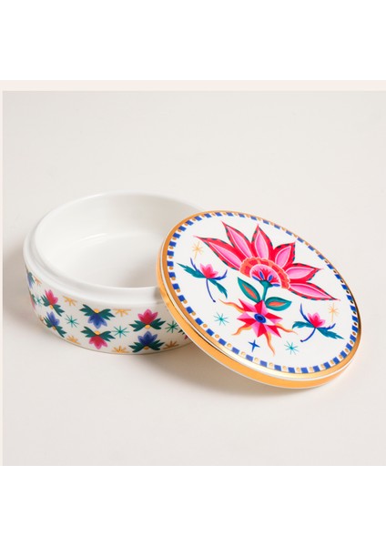 Shekou Porselen Dekoratif Obje 12X12X4 cm Renkli