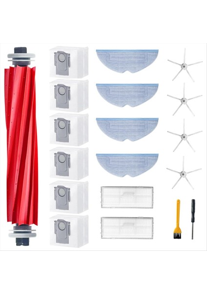 Roborock S7 Maxv Ultra/ S7 Pro Ultra/ S7 Max Ultra Robot Vakum Ana Yan Fırça Hepa Filtre Mop Pad Toz Çantaları (Yurt Dışından)