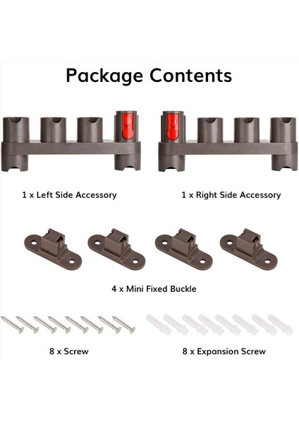 3x Vakum Temizleyici Fırçalar Aracı Aksesuar Ek Organizatör Docking Istasyonu Dyson V7 V7 V8 V10 V11 Için Duvar Montajı Tutucu (Yurt Dışından) modelleri