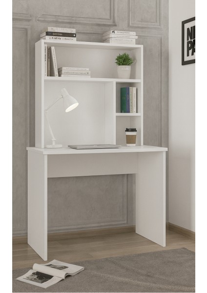 Labimo Kitaplıklı Çalışma Masası - Beyaz