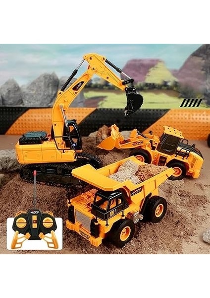 Kumandalı 40 Mhz Tam Fonksiyonlu Rc Iş Araçları LED Işıklı Kepçeleri, Damperi ve Vinç Hareketlidir (Kule Vinç-Kepçe-Bulldozer-Kamyon) (Bulldozer) indirimleri