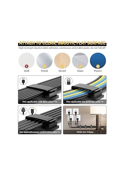 12 Adet Kablo Düzenleyici Klips Seti Yapışkanlı Kablo Kanalı Organizer Masa Ofis Kablo Toplayıcı (Siyah Veya Beyaz Gönderilir) fırsatları
