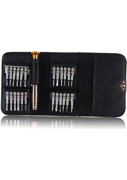 25 Parça Tornavida Tamir Seti, Deri Cüzdan Kılıflı, Bilgisayar, Telefon ve Saat Tamir Kiti indirimleri