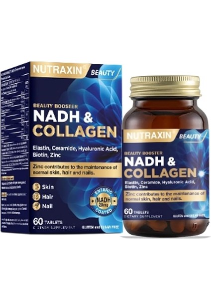 Nadh & Collagen 60 Tablet Elastin, Seramid, Hyaluronik Asit, Biotin