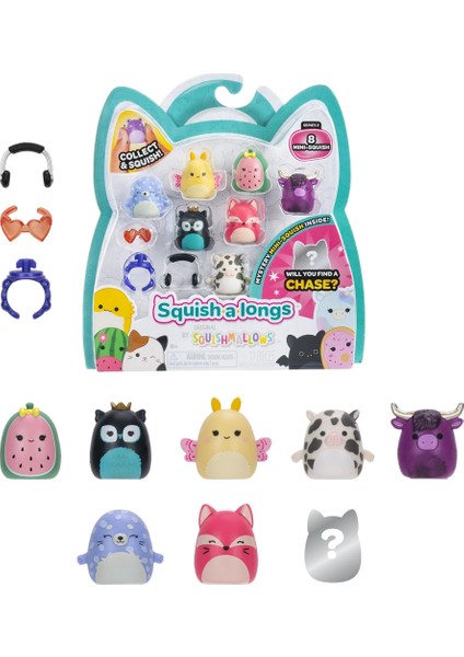 Bfs Squish-A-Longs 8 Figür + Yüzük Set Seri 2 Asorti