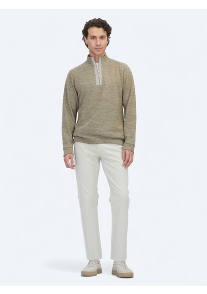 Vizon Dik Yaka Çizgili Sweatshırt fiyatları