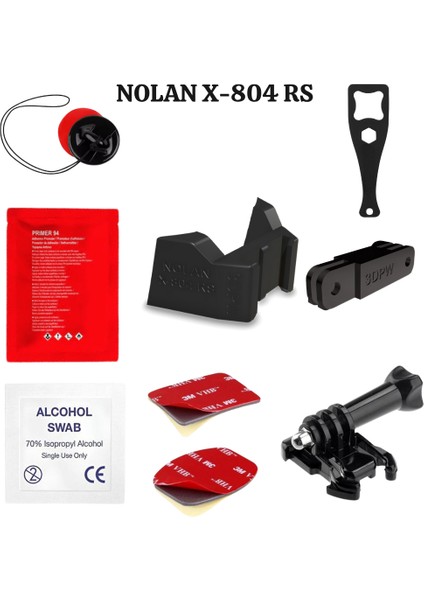 Nolan X-804 Rs Kask uyumlu chinmount aksiyon kamera çene bağlantı aparatı seti
