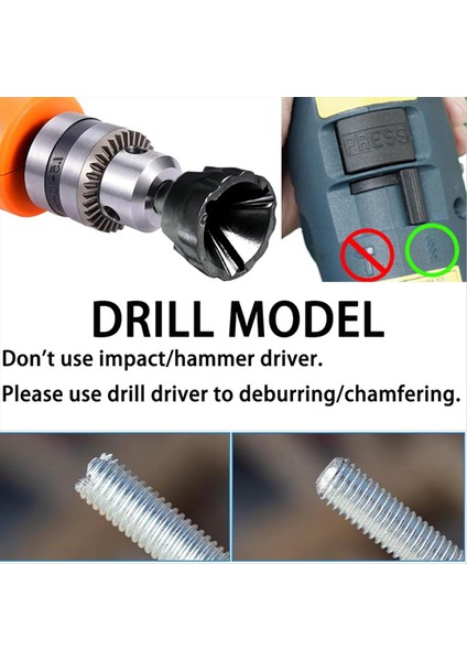 Tungsten Karbür Bıçağı ile Tüm Iş Parçacığı Deburring Aracı Tapma Pahlama Matkap Ucu ile Çapak Aletlerini Kaldır 2 Paketi (Yurt Dışından) indirimleri