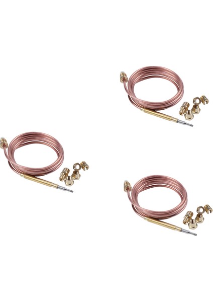 3pcs 1500MM Gaz Sobası Evrensel Termokupl Kiti M6X0 75 Taşma Somun (Beş) Yedek Termokupl (Yurt Dışından)