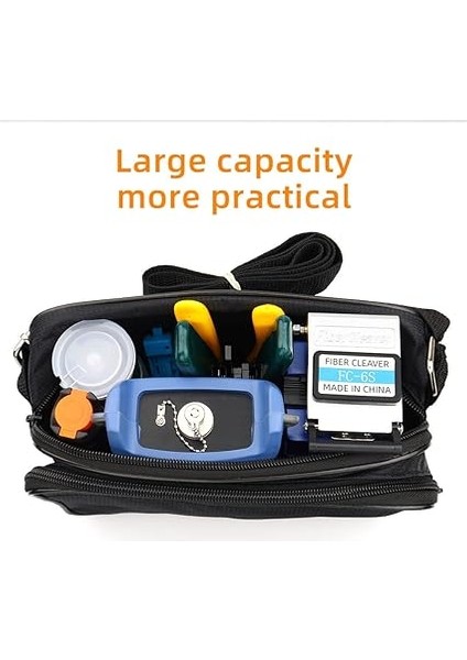 Fiber Optik Alet Seti Fiber Satır Seti Soğuk Kontak Kesme Aleti Seti Optik Güç Ölçer ile Kırmızı Kalem Tel Stripper Saklama Çantası fırsatları