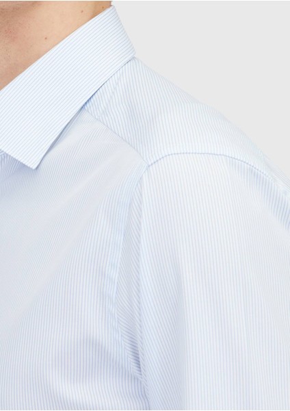Açık Mavi Regular Fit Dokuma Klasik %100 Pamuk Gömlek fırsatları