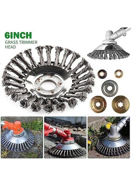 6 Inç Döner Ot Fırçası Kesici Düzeltici Kafa Seti Yedek Çim Biçme Makinesi Tepsisi Için Evrensel Adaptör Kiti ile (Yurt Dışından) fiyatları