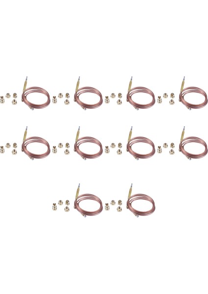 10 Set 900MM Gaz Sobası Evrensel Termokupl Kiti M6X0 75 Dökülmüş Somun (Beş) Yedek Termokupl (Yurt Dışından)