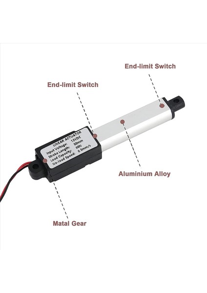 3x Mikro-Lineer Aktüatör 2 Inç Strok 90N/20 3lb Hız 9 5mm/s Elektrik Su Geçirmez Aktüatör Motor Doğrusal Aktüatör 12V (Yurt Dışından) indirimleri