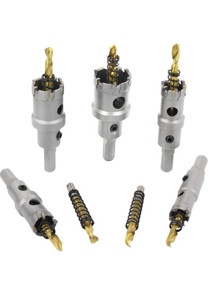 7pc 3 Kenarlı Paslanmaz Çelik Titanyum Alaşım Kaplı Delik Açıcı Kalın Çelik Tabak Demir Tabak Deliği Metal Bit (Yurt Dışından)